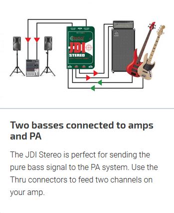 Radial Engineering JDI Stereo Bass Guitar and PA application